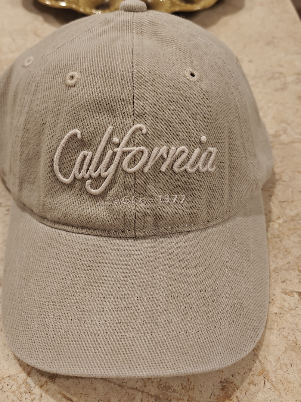 American Eagle Outfitters California Embroidered Beige/Tan Baseball Cap